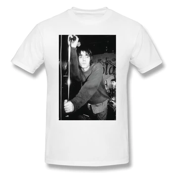 Подарки на день рождения для мужчин, забавная футболка с короткими рукавами и круглым вырезом, одежда из 100% хлопка, Юмористическая футболка Liam Gallagher Pose