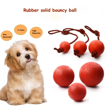 Игрушки с резиновым твердым мячом для домашних собак, Неразрушаемые игрушки для жевания, мяч на веревочке, Интерактивные игрушки для большой собаки, щенячий надувной мяч из тыквы