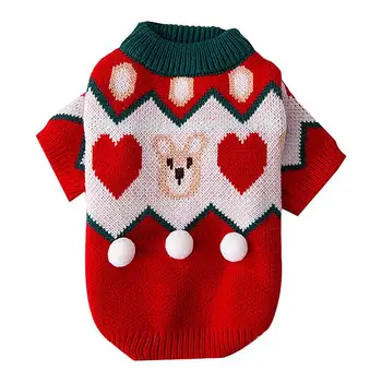 Рождественские свитера для собак, джемпер для домашних животных, мягкие и дышащие джемперы для щенков и кошек, наряды для маленьких и средних домашних животных