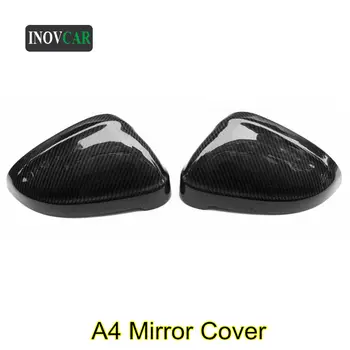 L & R Крышка зеркала заднего вида Подходит Для A-UDI A4 B8 B8.5 B9 2009 + Высококачественная крышка корпуса бокового зеркала из углеродного волокна