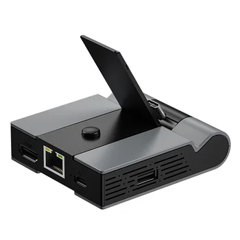 Док-станция для телевизора для Nintendo Switch, концентратор USB 2.0, концентратор USB C с адаптером, совместимым с Gigabit Ethernet 4K HD HDMI-A