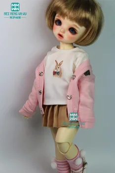 Одежда для куклы BJD подходит на размер 27-30 см / 1/6 Модный розовый кардиган для куклы BJD, футболка, короткая юбка, носки
