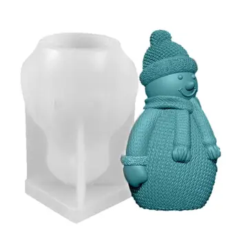 Рождественский Снеговик Силиконовая форма для свечей 3D Форма для ароматических свечей в форме Снеговика Форма для изготовления мыла ручной работы из смолы DIY Украшения