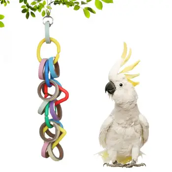 Игрушки для птиц для попугаев Игрушки для крупных птиц с металлическим крючком Красочные жевательные игрушки для попугаев Игрушки для попугаев Аксессуары для птичьих клеток