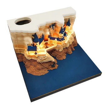 Цельнокроеный блокнот Castle 3D на 2024 год, Календарь Castle, бумага для заметок, Канцелярские принадлежности, Подарок с подсветкой