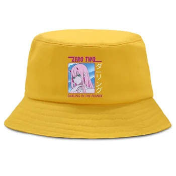 Кепка-ведро для рыбалки, унисекс, Ноль Два, Розовые Фетровые шляпы из японского аниме Kawaii, Модная шляпа, Мужская Панама, женская шляпа Harajuku