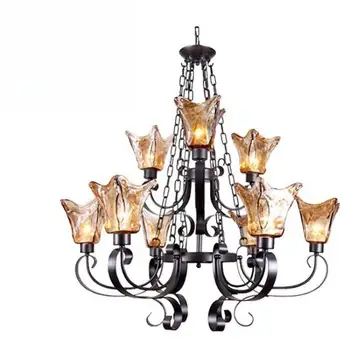 Кухонные люстры Tiffany, люстры из ретро-стекла Led E27, светильники для гостиной, Традиционные подвесные светильники