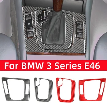Для BMW 3 Серии E46 323i 328i 330i 325i 1999-2004 Аксессуары Из Углеродного Волокна Для Салона Автомобиля Панель Переключения Передач Накладка Наклейки
