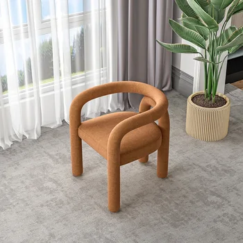 Креативное изогнутое кресло Кашемировый обеденный стул для проживания в семье, спинка для гостиной, спальни, кресло для отдыха, прямая поставка