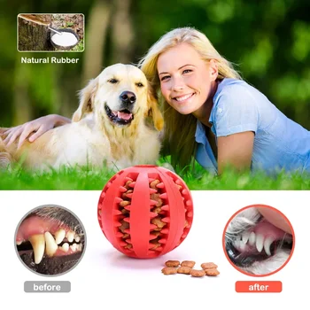Резиновый чистящий питомец для собак, Неразрушимые интерактивные игрушки для собак, Кошачьи шарики, игрушка для жевания крупной пищи, Мелкий зуб