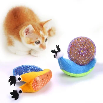 Новая игрушка для домашних кошек, прочная забавная плюшевая игрушка для царапин, мяч, Кошки, Котята, Интерактивные игрушки для скучного времяпрепровождения, товары в форме улитки