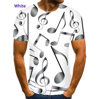 2022 Модная Музыкальная нота С 3D-принтом Для Мужчин/женщин, футболка с коротким рукавом