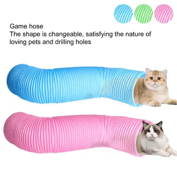 Игрушка-туннель для кошек Длинная Телескопическая Складная для снятия стресса Интерактивная игрушка для домашних животных в помещении и на открытом воздухе