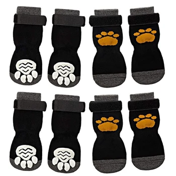 8 Штук нескользящих носков для собак с регулируемым контролем сцепления ремня Для ношения в помещении на деревянном полу
