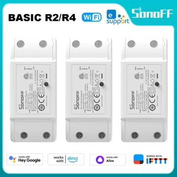 SONOFF BASIC R2/R4 WiFi Беспроводной Переключатель DIY Модуль Прерывателя eWeLink Пульт Дистанционного Управления Smart Switch Работает с Google Home Alexa