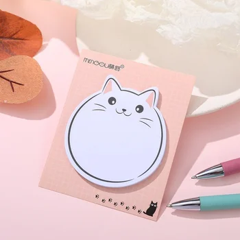 30 Листов Kawaii Chubby Cat N Times Sticky Journal Planner Милые Стикеры Memo Pad Закладки Канцелярские Принадлежности Для Офиса
