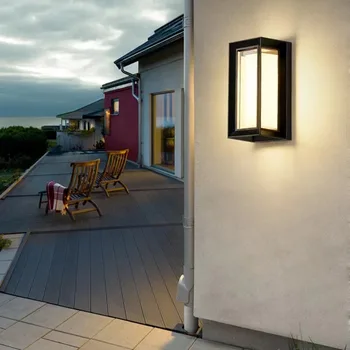 Светодиодный солнечный светильник, квадратный настенный светильник для наружного сада, Уличный светильник для внутреннего двора, светильник для украшения стен