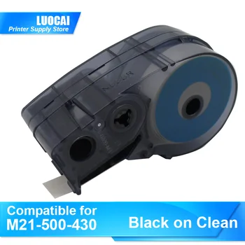 Чернильный картридж 1/5 /10pk M21-500-430 Label Ribbon Maker из полиэстера черного цвета на белом фоне для Brady BMP21-PLUS, LABPAL Etiqueteuse printer