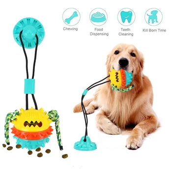 Силиконовая Присоска Для Домашних Животных Chew Bite Tug Интерактивный Дозатор Корма Для Собак Собачья Зубная Щетка Для Чистки Зубов Собачий Мяч Игрушка