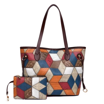 Многоцветная модная сумка-тоут через плечо для женщин, сумки, сумочки, женские кошельки, классическая женская кожаная ручка сверху, дизайнерские сумки