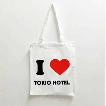Холщовая сумка Tokio Hotel, хозяйственная сумка, хлопковая эко-сумка, сумка через плечо, сумка для покупок, сумки большой емкости для женщин
