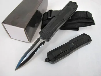 Нож Micro OTF Tech Серии SC 440C Со Стальным Лезвием С Зазубренной Двойной Кромкой Твердостью 57HRC, Ручка Из Авиационного алюминиевого Сплава, Карманный Нож