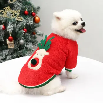 Рождественская одежда для собак Зимняя теплая одежда для домашних животных для маленьких средних собак, Лося, Санта-Клауса, собаки и кошек, пальто, толстовки, Рождественский костюм для собак