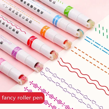 6 цветов Изогнутая линия, маркер, маркерная ручка, контурные пастельные маркеры, украшение для рисования, маркеры манги для художественного рисования, рисование каракулями