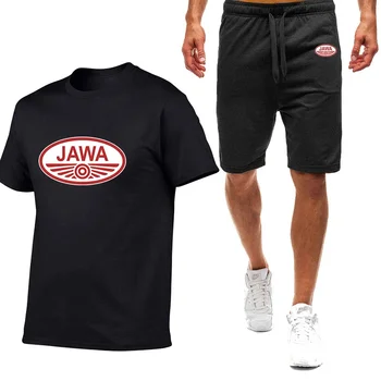 JAWA Motorcycle 2024, Весенне-летняя Новая мужская девятицветная футболка с короткими рукавами, Простой повседневный модный спортивный костюм