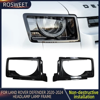 ROSWEET Крышка передних фар Абажур для Land Rover Defender L663 2020-2024 Фары Защитная оболочка Линзы Автомобильные Аксессуары