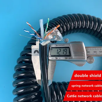 Сетевой кабель Cat6e с пружинным проводом, 8-жильный гигабитный широкополосный сетевой кабель cat6a из чистой меди со сверхскоростным двойным экранированием