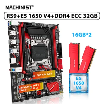 MACHINIST X99 RS9 Комплект материнской платы LGA 2011-3 Комплект процессора Xeon E5 1650 V4 CPU 32 ГБ = 2шт * 16 ГБ ECC памяти DDR4 RAM NVME M.2 SATA