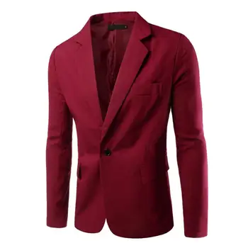 Мужской блейзер на одной пуговице, деловой пиджак, мужская приталенная официальная одежда, Верхняя одежда, мужские костюмные пальто, топы