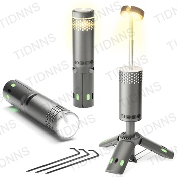 Серый фонарь для кемпинга емкостью 10000 мАч, USB Перезаряжаемые светодиодные уличные портативные фонари, Магнитная подставка для штатива для приключений, пеших прогулок, рыбалки