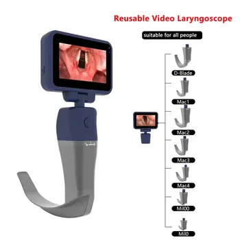 Многоразовый видеоларингоскоп с лезвиями, 3,0-дюймовый HD-ЖК-дисплей в режиме реального времени, система визуальной интубации, медицинское устройство для больницы