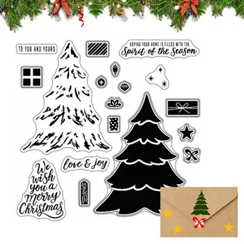 Силиконовые штампы для изготовления открыток, штампы для рождественской елки, штампы для скрапбукинга, штампы для изготовления открыток, штампы для