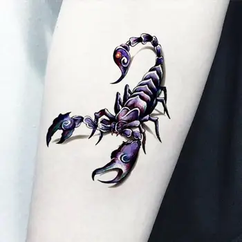 Мужская модная крутая Забавная временная водонепроницаемая татуировка в виде Короля 3D Скорпиона