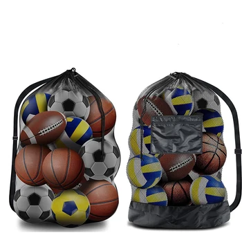 Сумка на шнурке Сверхмощная сетка Баскетбол Футбол Волейбол Регби Большой мяч Сетчатая сумка Сумка для хранения мяча Сумка для спортивного инвентаря