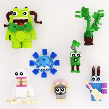 Gobricks MOC Mini My Singinged Monsters Brickheadzs Набор Строительных Блоков Cute Monster Band Game Bricks for Kids Toy Подарок на День Рождения
