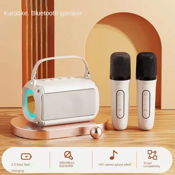 Беспроводной динамик Bluetooth на открытом воздухе портативный домашний детский семейный караоке-микрофон аудио