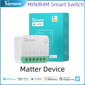 SONOFF MINIR4M Wifi Smart Switch Сертифицированный Matter Беспроводной Контроллер Универсальный Выключатель Alexa Google Home HomeKit Голосовое Управление