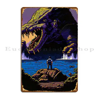 16-битная Металлическая табличка с гигантским крокодилом, Ржавый Классический Дизайн кинотеатра, Железный Жестяной плакат