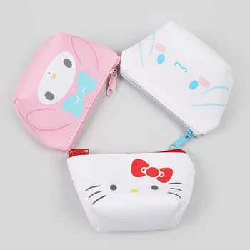 Милые косметички Hello Kitty, коробка для хранения косметики Sanrio, сумка для губной помады, чехол для карандашей из аниме Kawaii, Кошельки для монет, кошелек Melody.