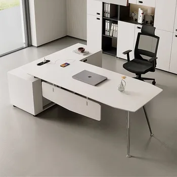 Белый Офисный стол для совещаний, Угловой Роскошный Органайзер для студийной работы, Офисный стол для рисования, Минималистская мебель Mesa Escritorio