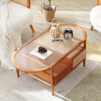 Журнальный столик из скандинавского Дерева, Небольшой Дизайнерский Ретро-Минималистичный Приставной Столик Для хранения мебели для гостиной Articulos Para El Hogar