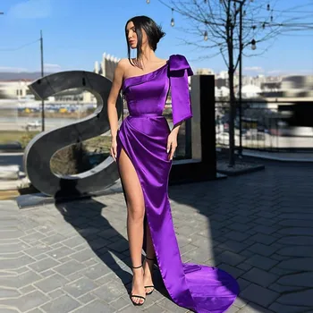 Элегантное фиолетовое коктейльное платье 