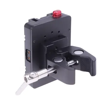 Пластина Питания Аккумулятора D-tap Mini Nano V-Lock со Стержневым Крабовидным Зажимом для Штатива-Монопода Камеры
