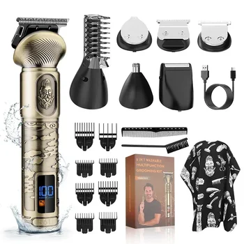 Новая машинка для стрижки волос Resuxi 5618 6 в 1 для мытья всего тела, многофункциональная электробритва для смены головы, набор триммеров для ушей и носа