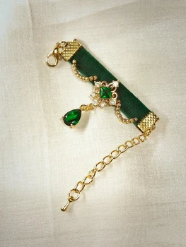 Самодельное ожерелье для куклы BJD 1/4 1/3, темно-зеленое, в аристократическом стиле, ювелирные Аксессуары Uncle Size