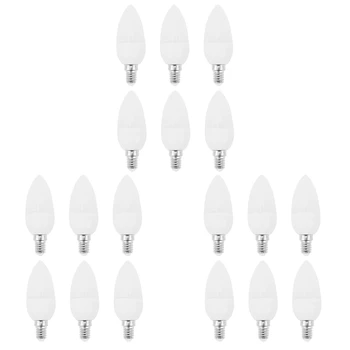 18 шт. Светодиодные лампы, Свечи, Подсвечники 2700K AC220-240V, E14 470LM 3 Вт, холодный белый